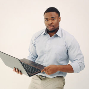 handsome-black-man-standing-white-wall